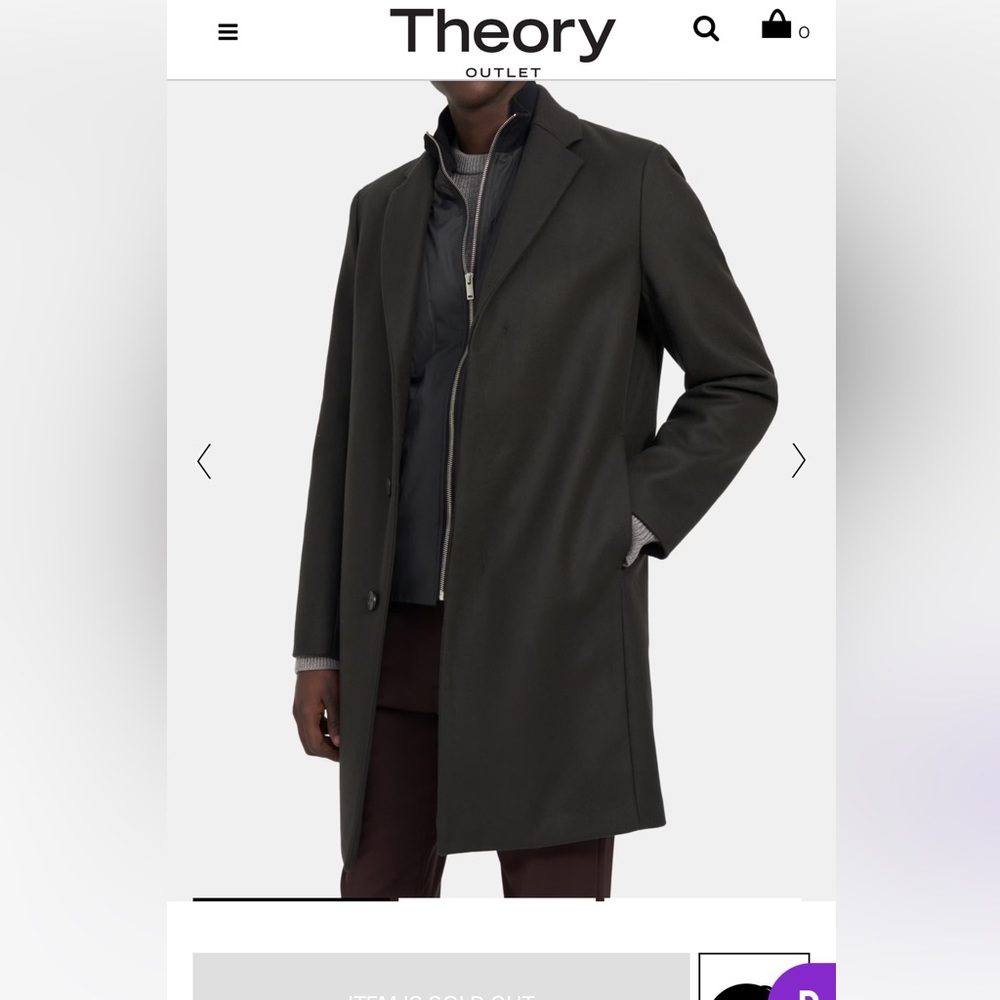 Theory tailored vest jacket in wool-cashmere